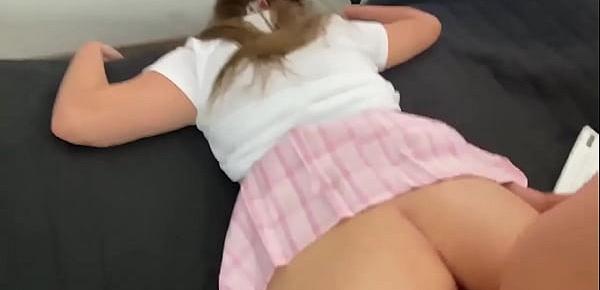  Uncle induces schoolgirl to stop studying and shove his cock inside her tiny pussy